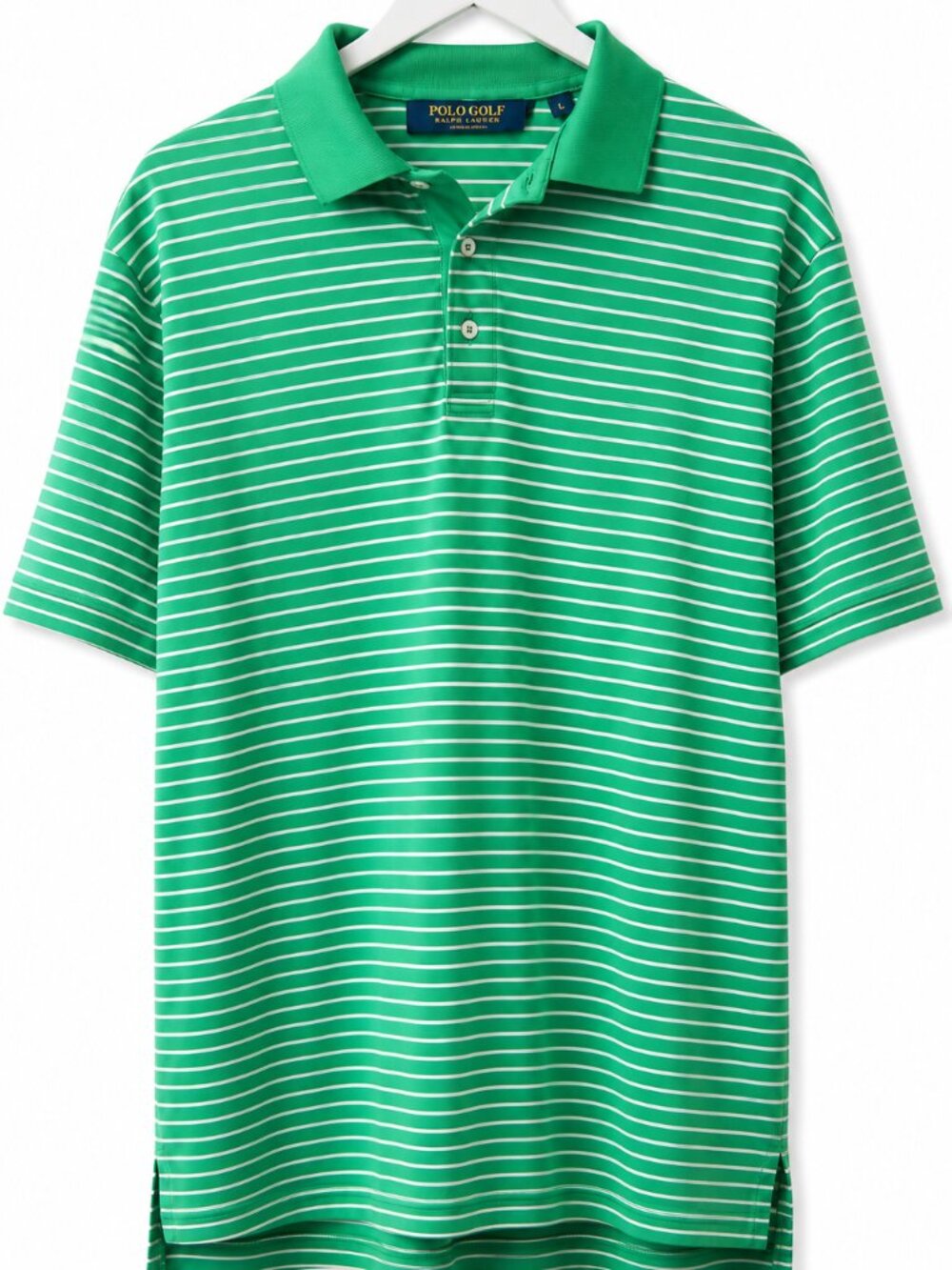 Polo Golf Ralph Lauren Men’s Large Green Striped Performance Golf Polo Shirt